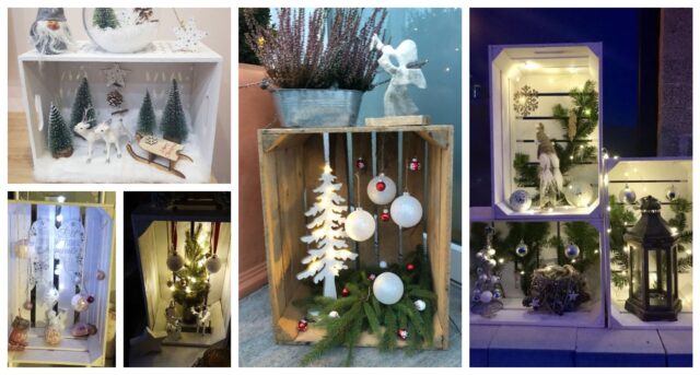 Jak proměnit dřevěné bedýnky v zimní dekoraci