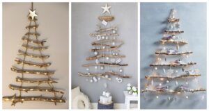 krásné dekorace na zeď – budete potřebovat větve, provázek a ozdoby