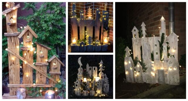 Vánoční dekorace ze staré palety