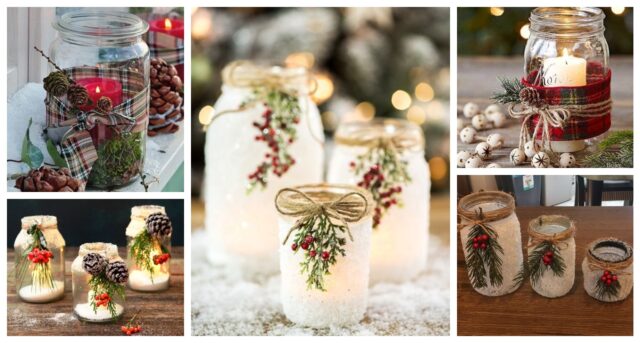 proměňte zavařovací sklenici v krásný zimní svícen – jednoduše a levně