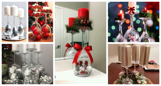levné nápady na krásné dekorace ze sklenic od vína – 25 inspirací
