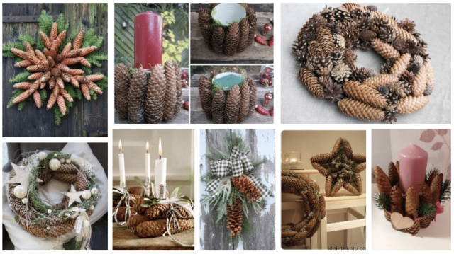 Dlouhé šišky k zimnímu tvoření