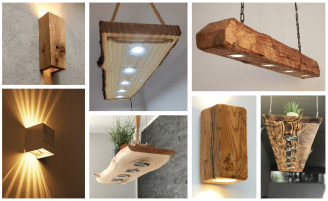 originální nápady na osvětlení do vaší domácnosti – základem je obyčejné dřevo!