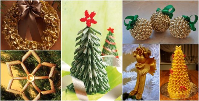 inspirace na zábavné vánoční tvoření pro děti z těstovin!