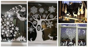 inspirace na zimní výzdobu oken – stačí vám papír a nůžky