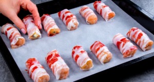 Zapečené kuřecí závitky s vynikající náplní – recept si uložte Recept na zapečené kuřecí závitky s náplní ze sýra, špenátu a česneku