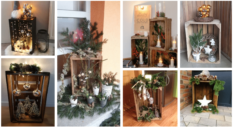 vánoční dekorace na poslední chvíli: využili jsme obyčejnou dřevěnou přepravku!