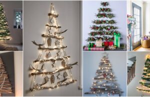 inspirace na nástěnné vánoční stromky, které ušetří místo a vykouzlí sváteční atmosféru!