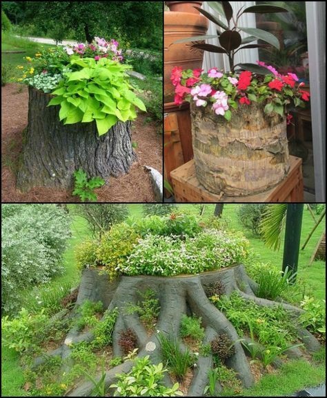 jak proměnit starý strom v jedinečnou zahradní ozdobu