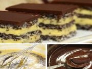 makový dezert s čokoládovou polevou a vanilkovým krémem: snadná a rychlá příprava!