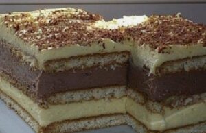 nepečený koláč s vanilkovým a čokoládovým krémem: dezert, který si každý zamiluje!