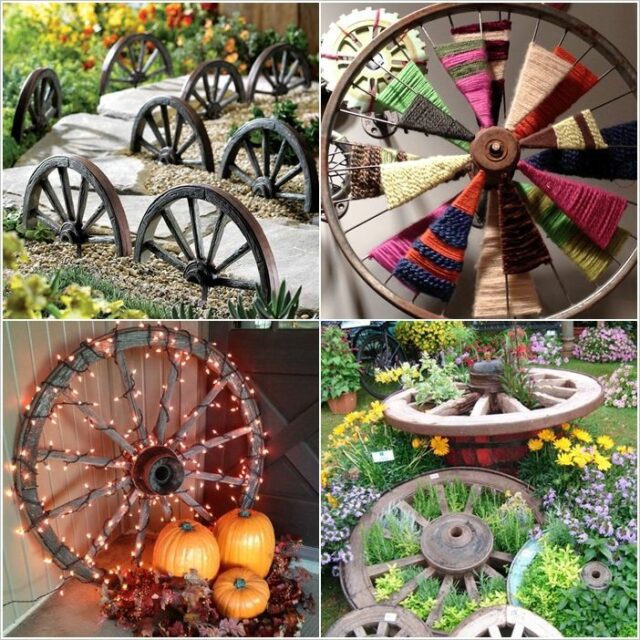 40 nápadů jak kreativně využít dřevěné kolo od vozu jako dekoraci 40 nápadů jak kreativně využít dřevěné kolo od vozu jako dekoraci