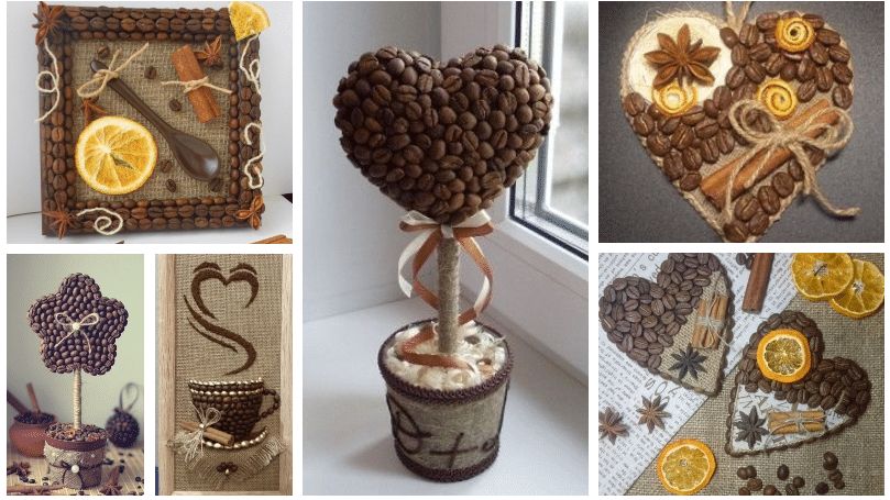 využijte obyčejná kávová zrna k vytvoření krásného dekorativního kousku: inspirujte se!