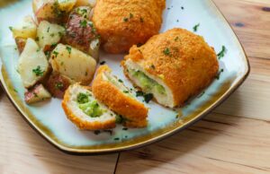 Šťavnaté kuřecí rolky s brokolicí a sýrem na způsob cordon bleu