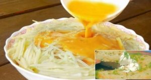 Bramborová pochoutka se žloutkem a jarní cibulkou