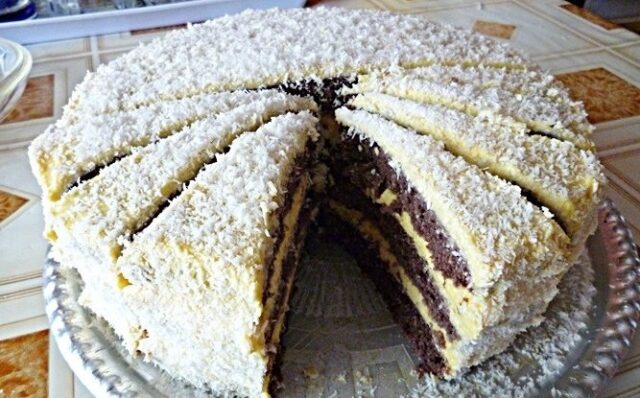 Zdravý fitness kokosový dort