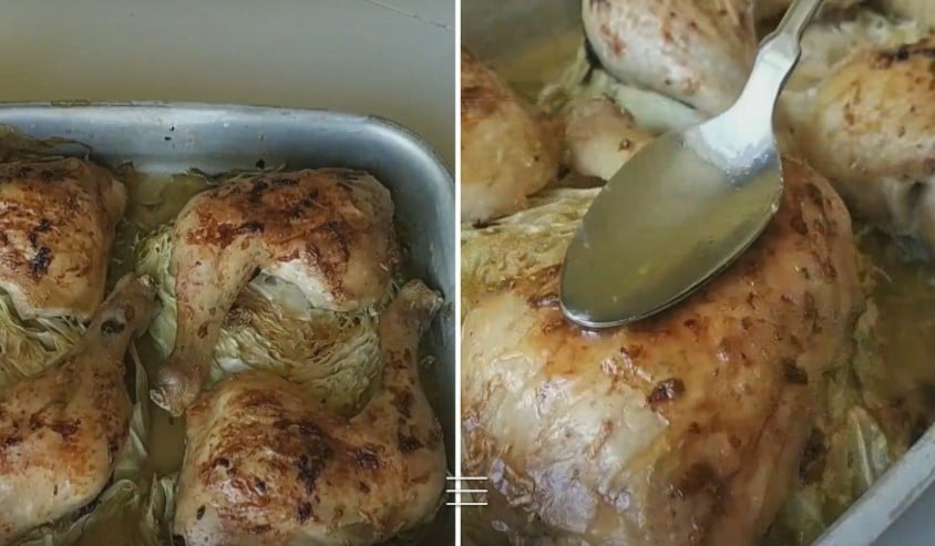 pečené kuře s bílým zelím: už ho jinak ani nepřipravuji!