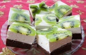 Recept na smetanové kiwi kostky