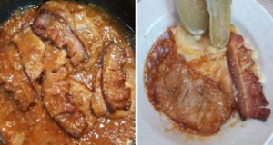 Nakládaná cikánská pečeně se slaninou, cibulí a pikantním kořením! Nakládaná cikánská pečeně se slaninou, cibulí a pikantním kořením!