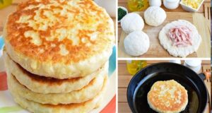 delikátní kefírové placky plněné šunkou a sýrem – inspirace na snídani či věčeři!