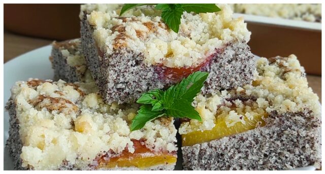 maková bublanina se švestkami a drobenkou – jednoduché a rychlé