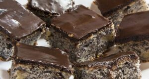 smetanovo-maková buchta s jablky a čokoládovou polevou!