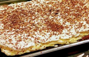 vanilkový dezert se smetanou a sypaný strouhanou čokoládou – snadná a rychlá příprava!