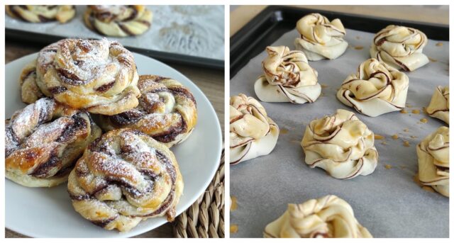 vynikající čokoládové květinky z listového těsta – nejen pro děti, ale i mlsné dospělé