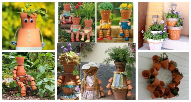 vytvořte si ze starých květináčů krásné zahradní dekorace a vychytávky