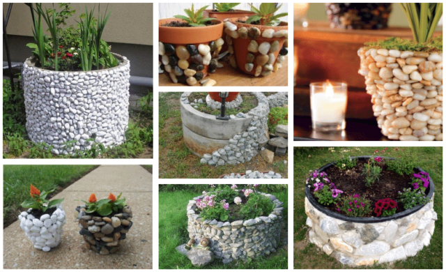 využijte obyčejné kameny ke zkrášlení betonové zídky či květináče – inspirujte se!