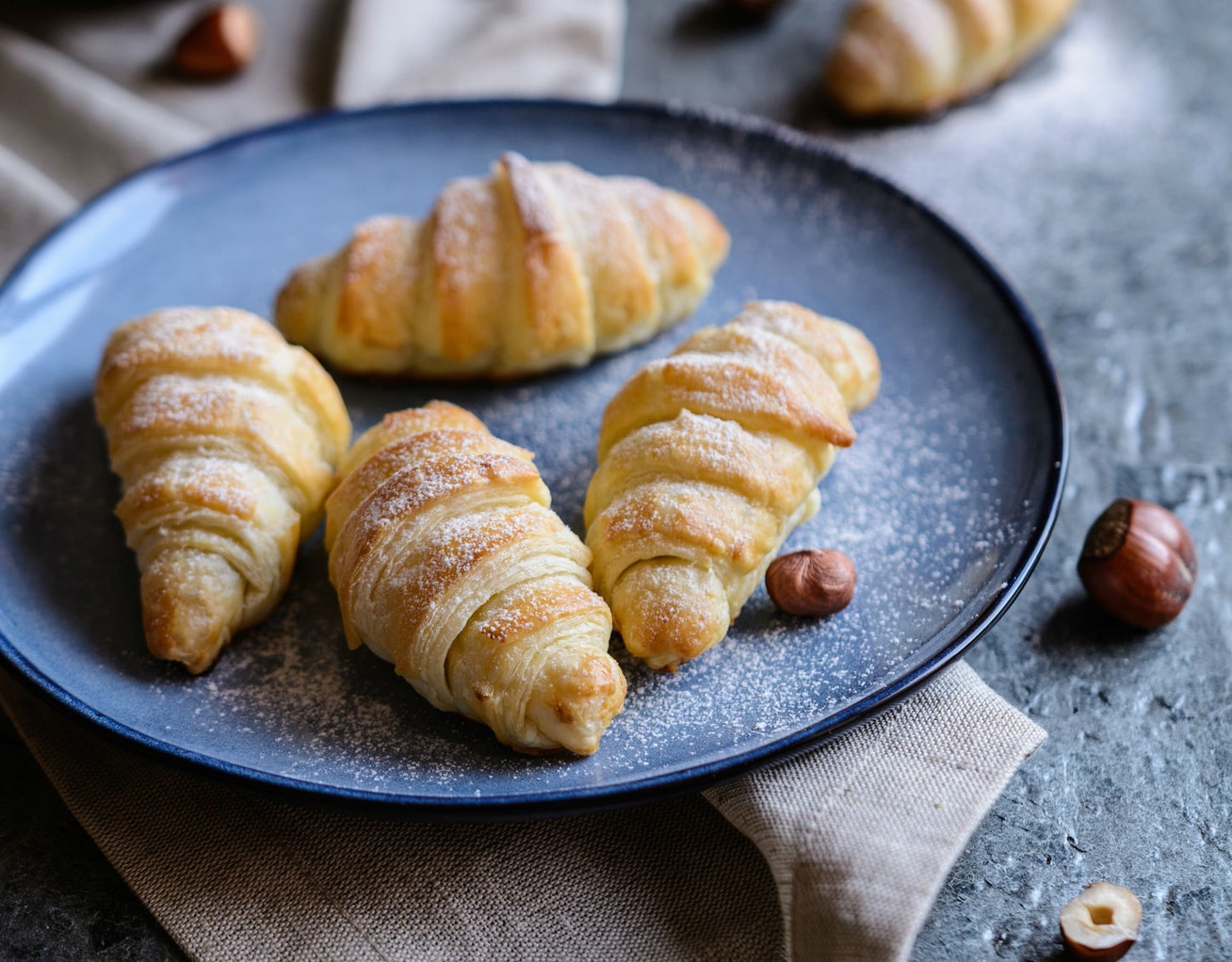 lahodné nutellové mini croissanty z listového těsta – křehké a nadýchané