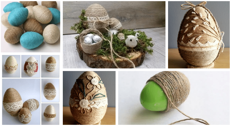 jednoduchý způsob, jak originálně zkrášlit velikonoční vejce: využijte obyčejný provázek!