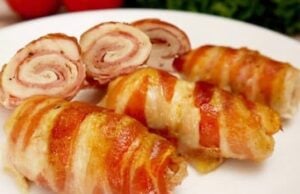 kuřecí prsní rolky se slaninou – snadné na přípravu s pár ingrediencemi