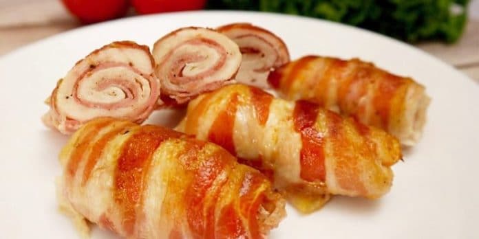 kuřecí prsní rolky se slaninou – snadné na přípravu s pár ingrediencemi