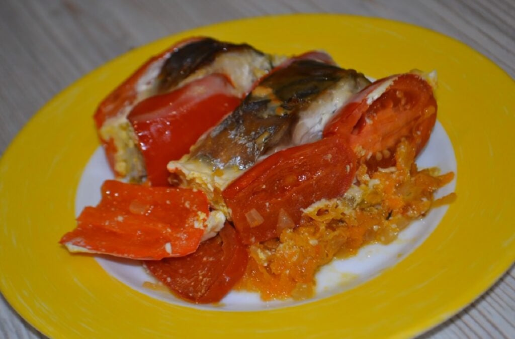 Pečená makrela se zeleninou