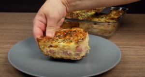 Slaný koláč se šunkou a sýrem! Slaný koláč se šunkou a sýrem