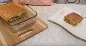 Slaný koláč s mletým masem a zelím – bez kynutí! Slaný koláč s mletým masem a zelím