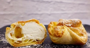 Vynikající čajové koláčky s mascarpone. Velmi jednoduchý recept! Čajové koláčky s mascarpone z odpalovaného těsta