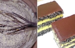 recept na luxusní makové řezy s lahodným vanilkovým krémem!