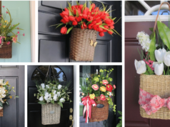 proutěný košík na vašich vchodových dveří – inspirujte se touto jarní dekorací!