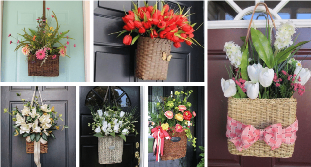 proutěný košík na vašich vchodových dveří – inspirujte se touto jarní dekorací!