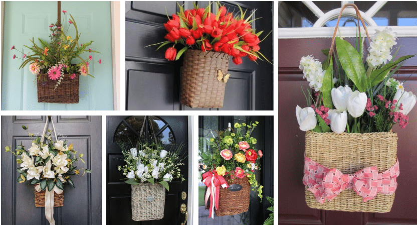 proutěný košík na vašich vchodových dveří – inspirujte se touto jarní dekorací!