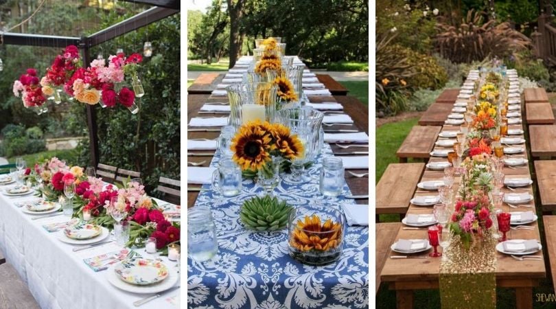 Jak krásně vyzdobit slavnostní stůl na zahradě: 45 nápadů na léto