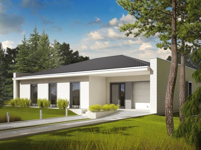 Moderní design fasád: 60 jednopodlažních domů plných inspirace