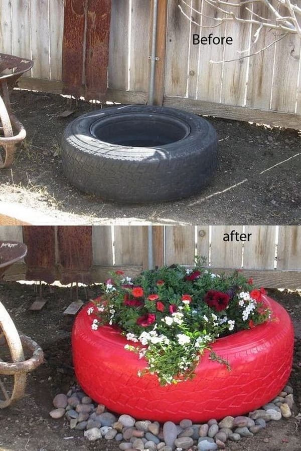 45 nečekaných věcí ze starých pneumatik na ozdobu zahrady