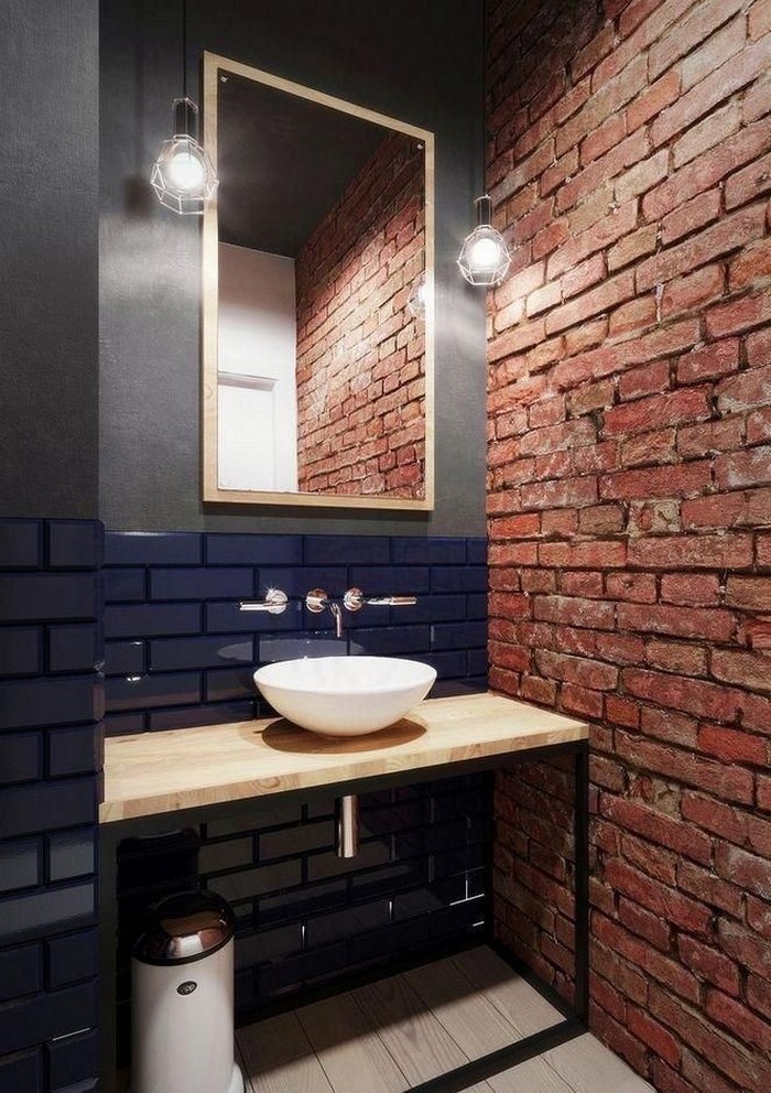 kirpichnaya-stena-v-vannoy-13 Cihlové stěny v koupelně: 40+ moderních inspirací