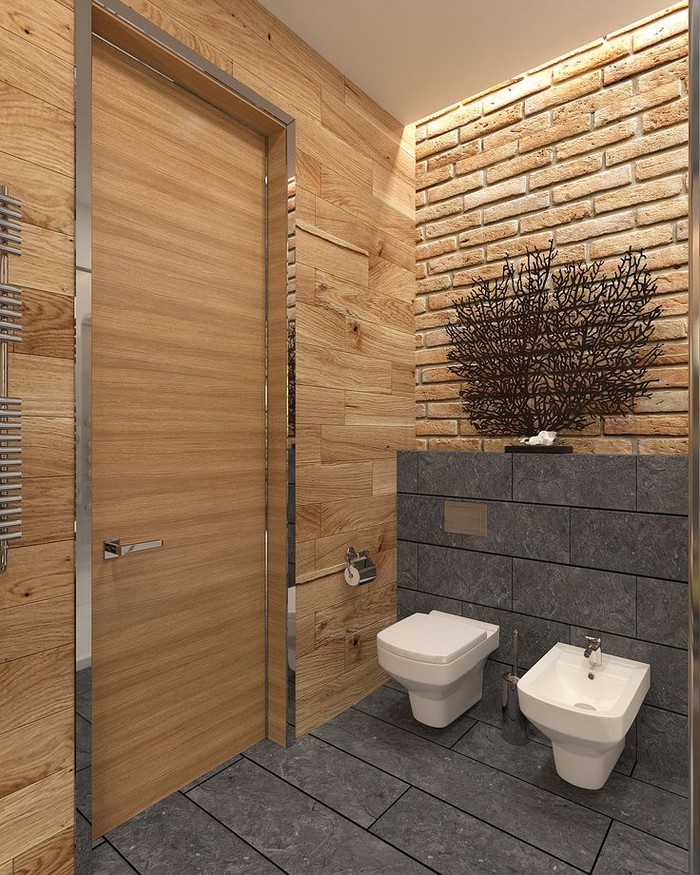 kirpichnaya-stena-v-vannoy-24 Cihlové stěny v koupelně: 40+ moderních inspirací