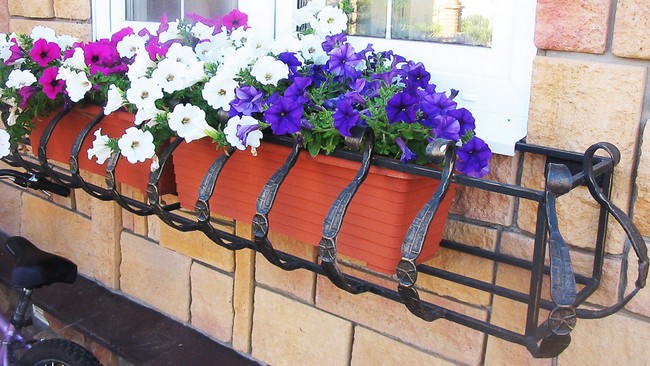 Kované okenní držáky na květiny – 45+ elegantních inspirací pro vaše okna