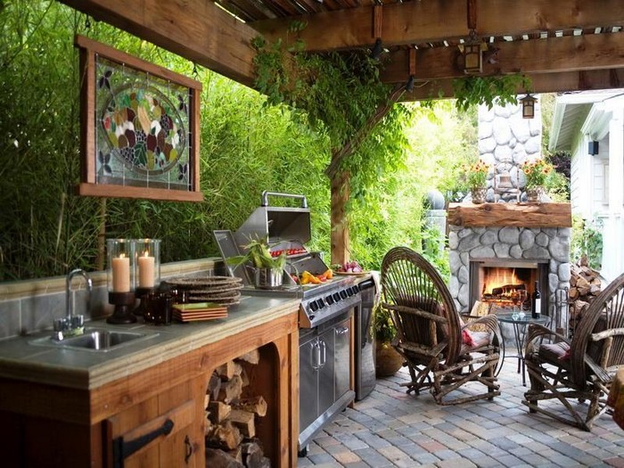 Zařízení venkovní kuchyně s posezením: 50 úžasných nápadů