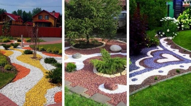 Zdobení záhonu dekorativním zásypem: 40 originálních nápadů Zdobení záhonu dekorativním zásypem: 40 originálních nápadů